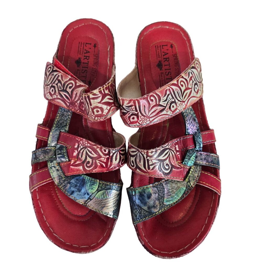 Lartiste By Spring Step Red & Multi Caiman 41 9.5… - image 2